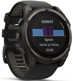 Garmin Fenix 8 51mm Sapphire Solar Carbon Grey DLC Titanium Black Pebble Grey Silicone Watch