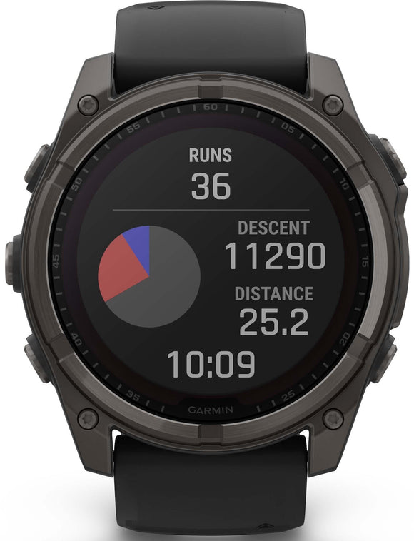 Garmin Fenix 8 51mm Sapphire Solar Carbon Grey DLC Titanium Black Pebble Grey Silicone Watch