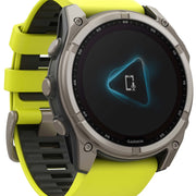 Garmin Fenix 8 51mm Sapphire Solar Titanium Amp Yellow Graphite Silicone Watch