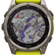 Garmin Fenix 8 51mm Sapphire Solar Titanium Amp Yellow Graphite Silicone Watch