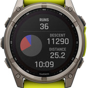 Garmin Fenix 8 51mm Sapphire Solar Titanium Amp Yellow Graphite Silicone