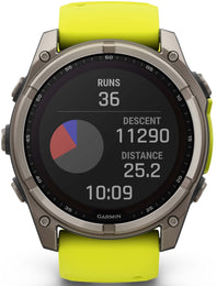 Garmin Fenix 8 51mm Sapphire Solar Titanium Amp Yellow Graphite Silicone Watch