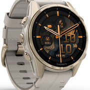 Garmin Fenix 8 43mm Sapphire AMOLED Soft Gold Limestone Leather