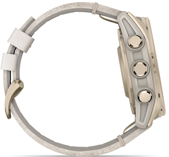 Garmin Fenix 8 43mm Sapphire AMOLED Soft Gold Limestone Leather Watch