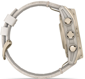 Garmin Fenix 8 43mm Sapphire AMOLED Soft Gold Limestone Leather Watch