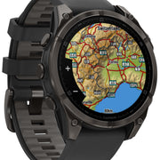 Garmin Fenix 8 47mm Sapphire AMOLED Carbon Grey DLC titanium Black Pebble Grey Silicone Watch