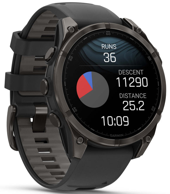 Garmin Fenix 8 47mm Sapphire AMOLED Carbon Grey DLC titanium Black Pebble Grey Silicone Watch