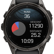 Garmin Fenix 8 47mm Sapphire AMOLED Carbon Grey DLC titanium Black Pebble Grey Silicone Watch