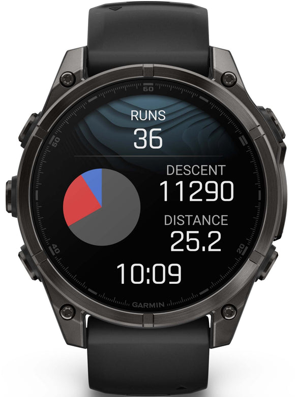 Garmin Fenix 8 47mm Sapphire AMOLED Carbon Grey DLC titanium Black Pebble Grey Silicone Watch