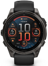 Garmin Fenix 8 47mm Sapphire AMOLED Carbon Grey DLC titanium Black Pebble Grey Silicone Watch