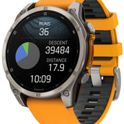 Garmin Fenix 8 47mm Sapphire AMOLED Titanium Spark Orange Graphite Silicone