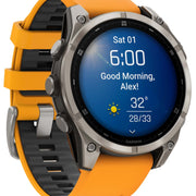 Garmin Fenix 8 47mm Sapphire AMOLED Titanium Spark Orange Graphite Silicone