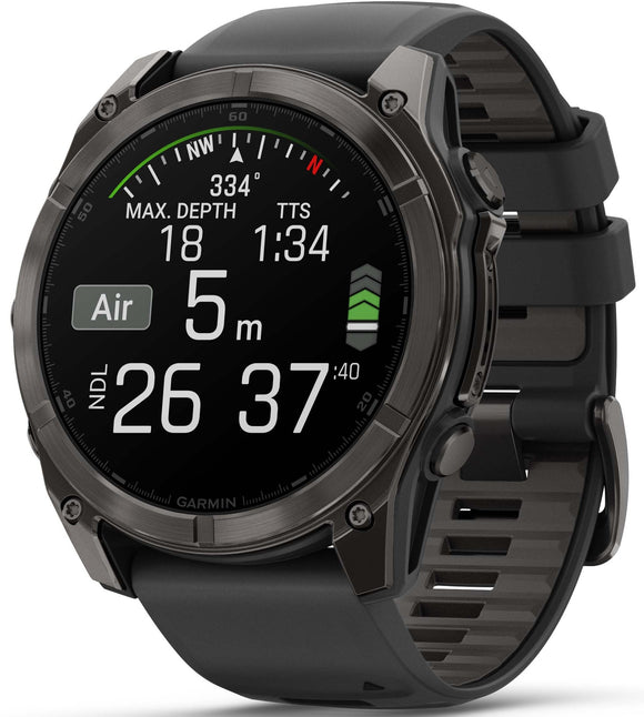 Garmin Fenix 8 51mm Sapphire AMOLED Carbon Grey DLC Titanium Black Watch