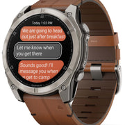 Garmin Fenix 8 51mm Sapphire AMOLED Titanium Chestnut Leather Band