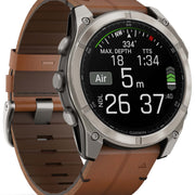 Garmin Fenix 8 51mm Sapphire AMOLED Titanium Chestnut Leather Band