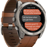 Garmin Fenix 8 51mm Sapphire AMOLED Titanium Chestnut Leather Band