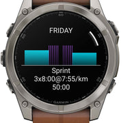 Garmin Fenix 8 51mm Sapphire AMOLED Titanium Chestnut Leather Band