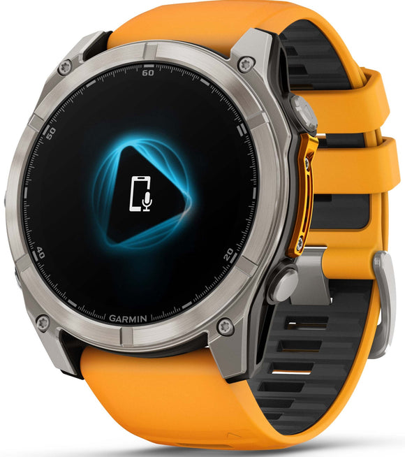 Garmin Fenix 8 51mm Sapphire AMOLED Graphite Spark Orange Titanium Silicone Watch