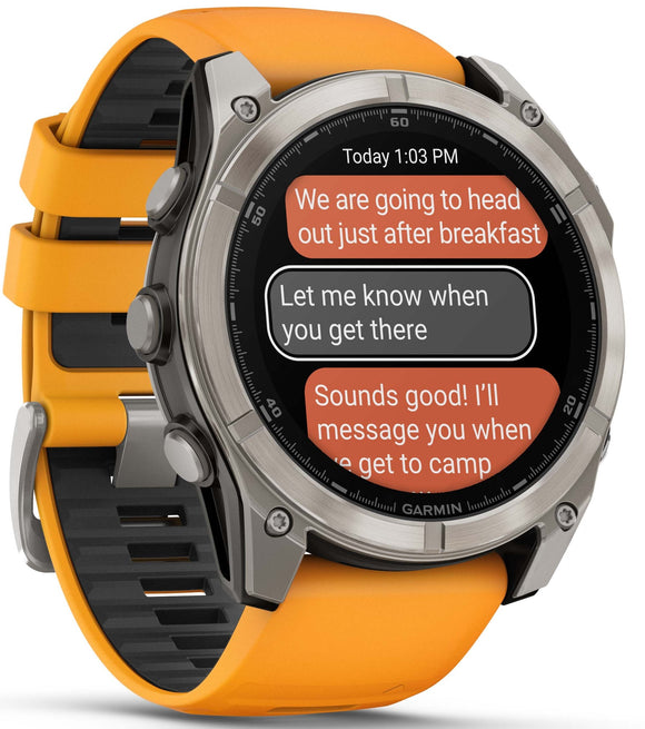 Garmin Fenix 8 51mm Sapphire AMOLED Graphite Spark Orange Titanium Silicone Watch