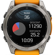 Garmin Fenix 8 51mm Sapphire AMOLED Graphite Spark Orange Titanium Silicone