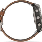 Garmin Fenix 8 51mm Sapphire AMOLED Titanium Chestnut Leather Band