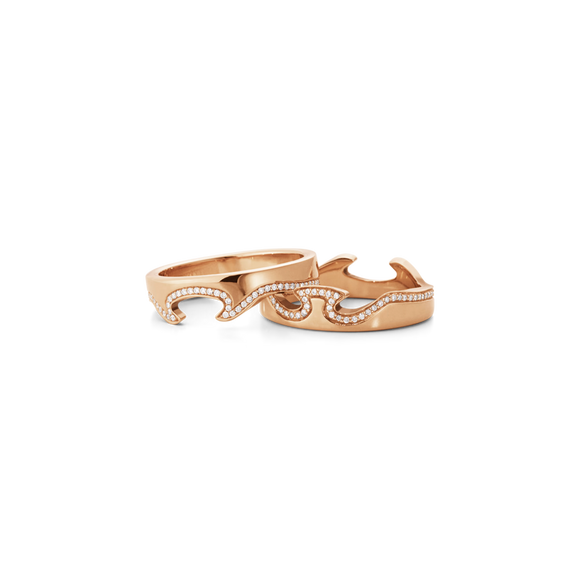 Georg Jensen Fusion 18ct Rose Gold Diamond Two Piece Ring