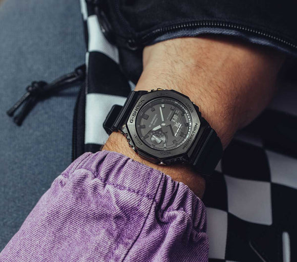 G-Shock 2100 Metal Covered Black All Black Watch