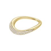 Georg Jensen Offspring 18ct Yellow Gold Diamond Pave Ring