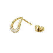 Georg Jensen Offspring 18ct Yellow Gold Diamond Pave Earrings D