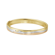 Georg Jensen Fusion 18ct Yellow, White and Rose Gold Bangle