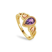 Clogau 9ct Yellow Gold Delphinium Amethyst Ring