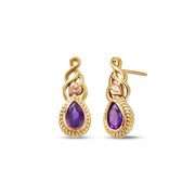 Clogau 9ct Yellow Gold Delphinium Amethyst Stud Earrings