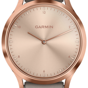 Garmin Watch Vivomove HR Rose Gold with Grey Suede Band D