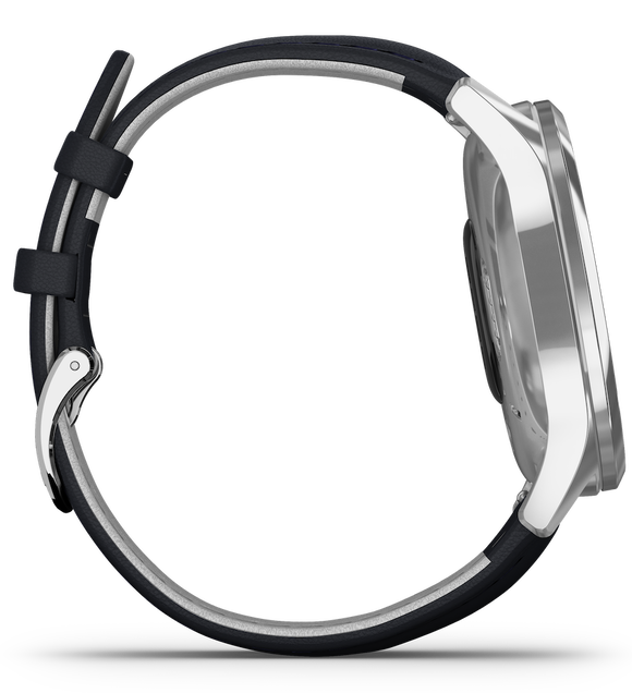 Garmin Vivomove Luxe Steel Case Navy Leather D