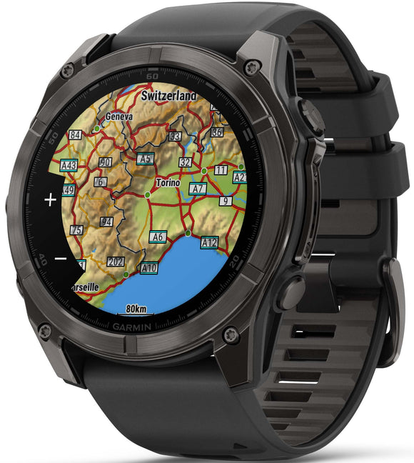 Garmin Watch Fenix 8X Sapphire AMOLED Carbon Grey DLC Titanium Black 010-02905-21