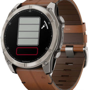 Garmin Watch Fenix 8X Sapphire AMOLED Soft Gold Steel Fog Grey Limestone Leather 010-02905-40