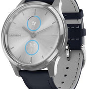 Garmin Watch Vivomove Luxe Steel Case Navy Leather 010-02241-00