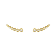 Georg Jensen Aurora 18ct Yellow Gold 0.26ct Diamond Climber Earrings 10002176