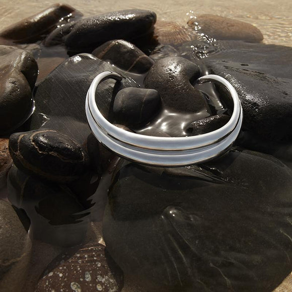 Georg Jensen Curve Sterling Silver Neckring, 10018363