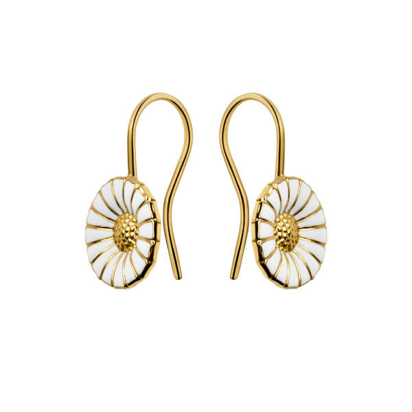 Georg Jensen Daisy 18ct Gold Plated Sterling Silver Hook Earrings 3539222