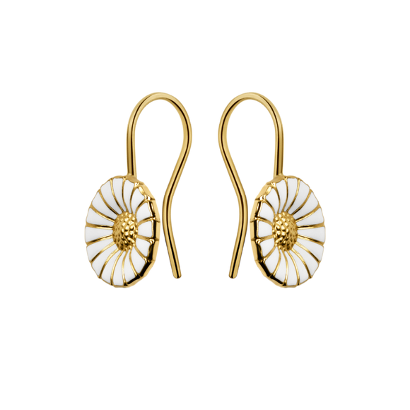 Georg Jensen Daisy 18ct Gold Plated Sterling Silver Hook Earrings 3539222