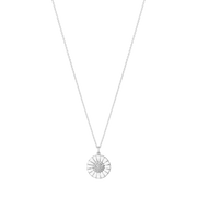 Georg Jensen Daisy Sterling Silver Diamond White Enamel Necklace, 10010536 