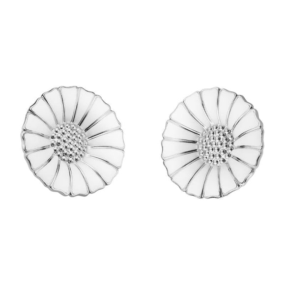 Georg Jensen Daisy Sterling Silver Enamel Stud Earrings 3539208