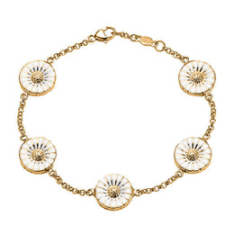 Georg Jensen Daisy Sterling Silver Gold Plated Bracelet, 3530912 