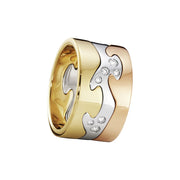 Georg Jensen Fusion 18ct Gold Diamond Three Piece Ring, Fusion-20000293-20000290-20000291.