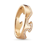 Georg Jensen Fusion 18ct Rose Gold Diamond End Ring 20000625