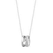 Georg Jensen Fusion 18ct White Gold 0.22ct Diamond Open Necklace, 10016424.