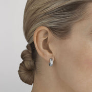 Georg Jensen Fusion 18ct White Gold 0.33ct Diamond Hoop Earrings 10016435