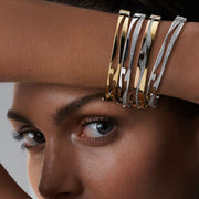 Georg Jensen Fusion 18ct White Gold 1.47ct Diamond Open Bangle 20000052