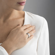 Georg Jensen Fusion 18ct White Gold Diamond Edge End Ring 20000624